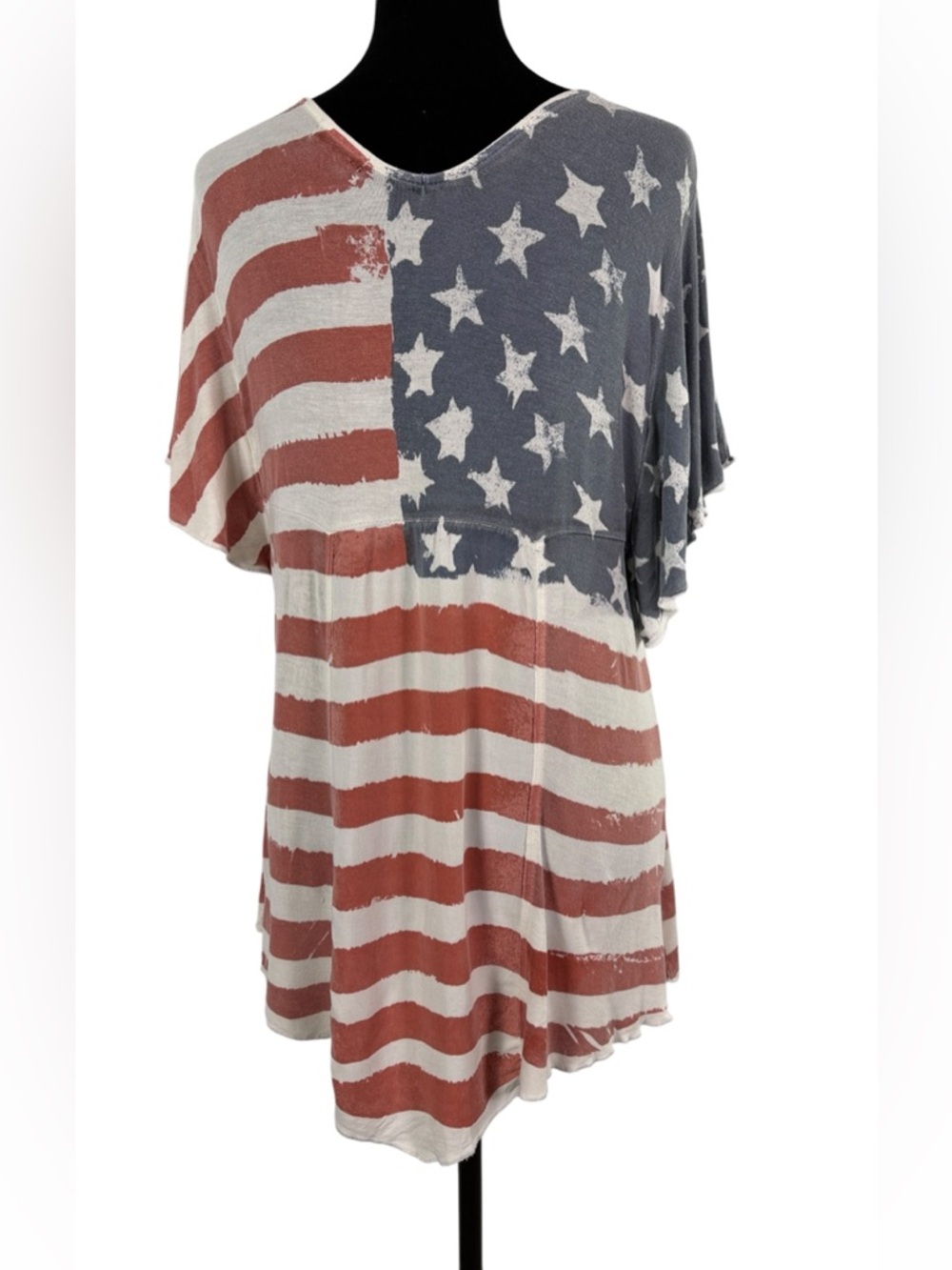 VENUS American Flag Boho Tunic Top Patriotic Summer Shirt Size M - Picture 5 of 11